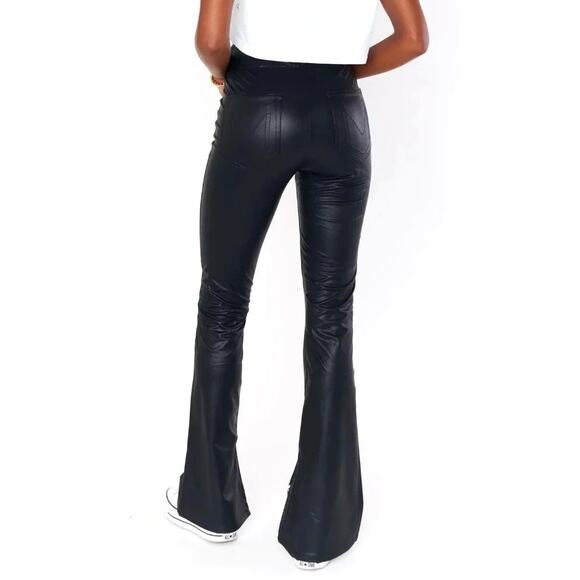 Show Me Your Mumu Nashville Pull On Flare Black Faux Leather High Rise Pants - Picture 6 of 11